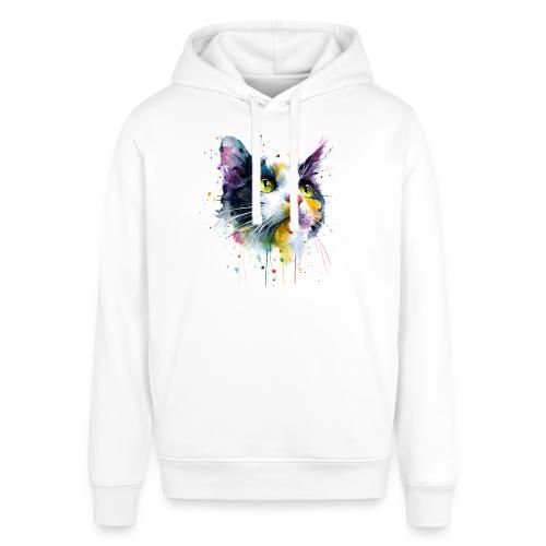 Cat: Painted Purr Expression - Stanley/Stella Sounder Side Pocket Hoodie