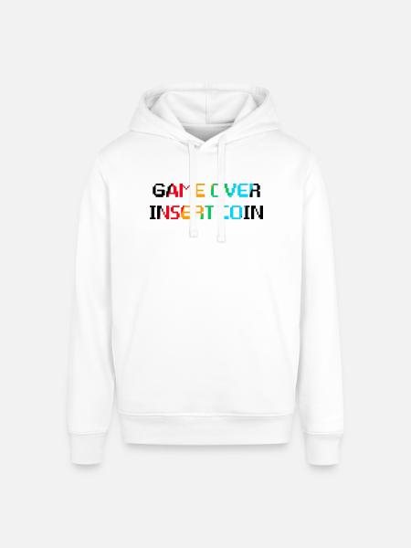 Game Over Insert Coin - Stanley/Stella Sounder Side Pocket Hoodie - white