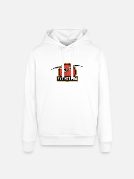 Prehistoric Pterosaur Extinction Logo - Stanley/Stella Sounder Side Pocket Hoodie - white