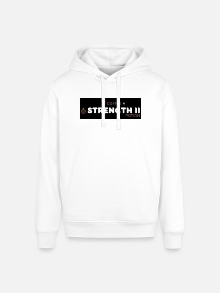 Coffee Strength Motivation Design - Stanley/Stella Sounder Side Pocket Hoodie - white
