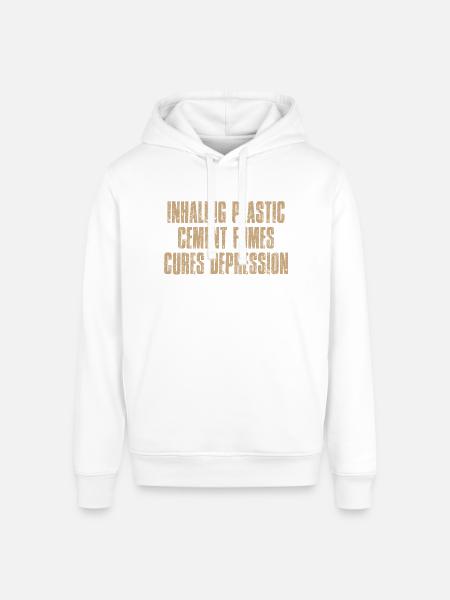 Plastic Fume Mood Pollution - Stanley/Stella Sounder Side Pocket Hoodie - white