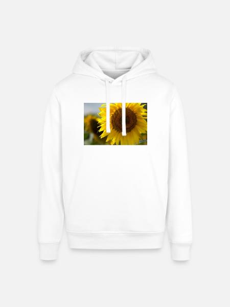 Sunlit Spiral Sunflower - Stanley/Stella Sounder Side Pocket Hoodie - white
