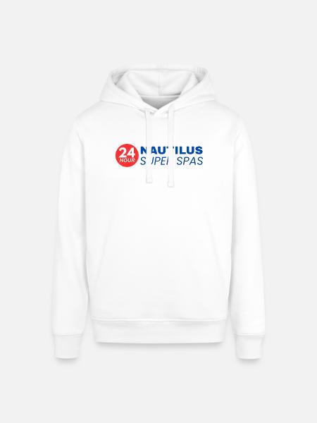 24-Hour Nautilus Super Spas - Vintage 1970s - Stanley/Stella Sounder Side Pocket Hoodie - white