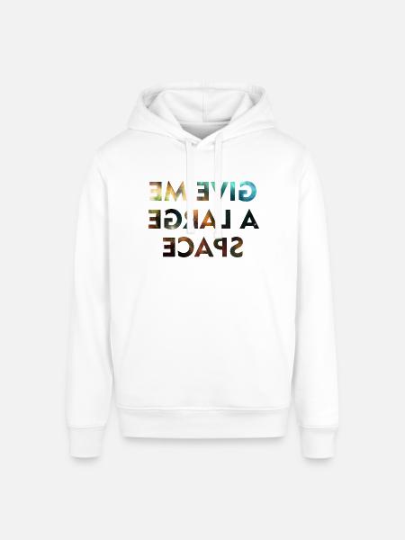 Cosmic Galaxy Mirror Text - Stanley/Stella Sounder Side Pocket Hoodie - white