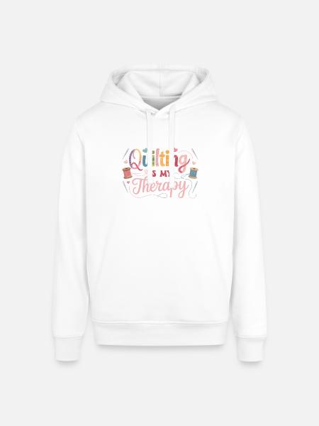 Quilting Therapy Inspirational Design - Stanley/Stella Sounder Side Pocket Hoodie - white