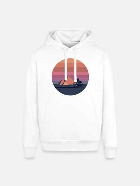 Volkswagen VW T2a Camper With Pyramids - Stanley/Stella Sounder Side Pocket Hoodie - white
