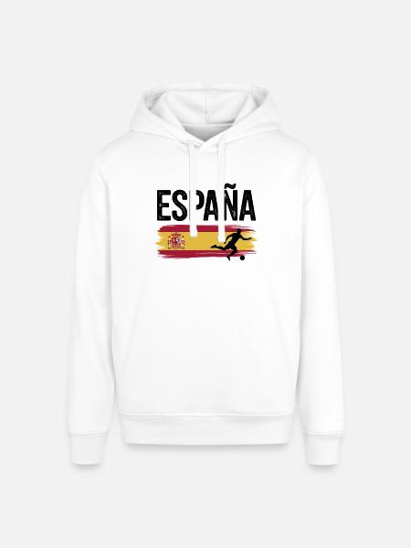 Spain Flag Soccer Splash - Stanley/Stella Sounder Side Pocket Hoodie - white