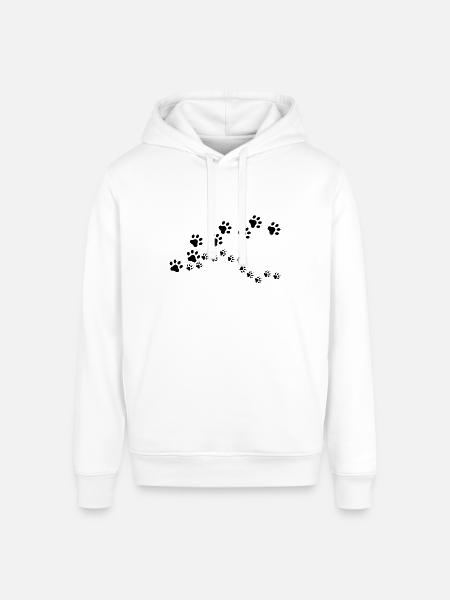Pawprint Trail - Stanley/Stella Sounder Side Pocket Hoodie - white