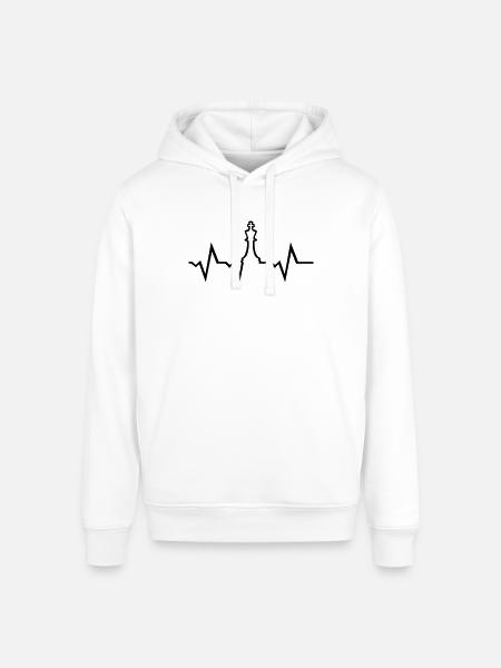Chess Heartbeat - Stanley/Stella Sounder Side Pocket Hoodie - white