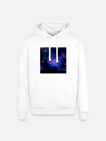 Translucent Blue - Stanley/Stella Sounder Side Pocket Hoodie - white