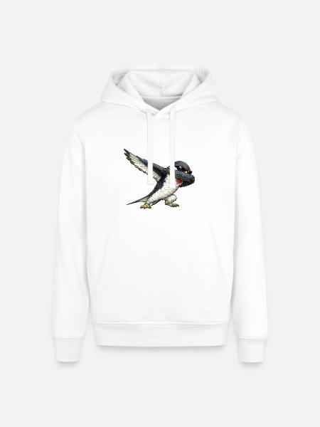 Dabbing Swallow - Stanley/Stella Sounder Side Pocket Hoodie - white
