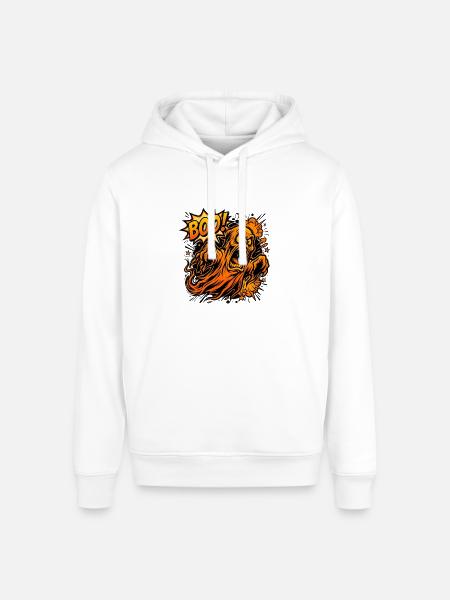 Scary Screaming Ghost Boo Halloween - Stanley/Stella Sounder Side Pocket Hoodie - white