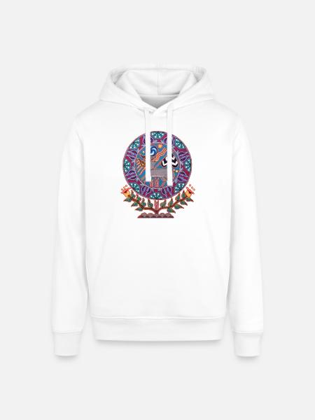 Native Huichol Peyote Deer - Stanley/Stella Sounder Side Pocket Hoodie - white