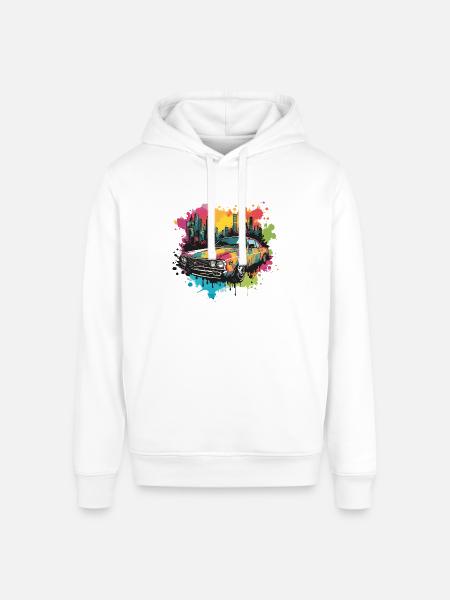 Retro Splash Neon Car - Stanley/Stella Sounder Side Pocket Hoodie - white