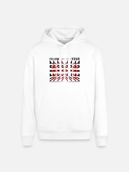 Crimson Kaleidoscope Glyphs - Stanley/Stella Sounder Side Pocket Hoodie - white