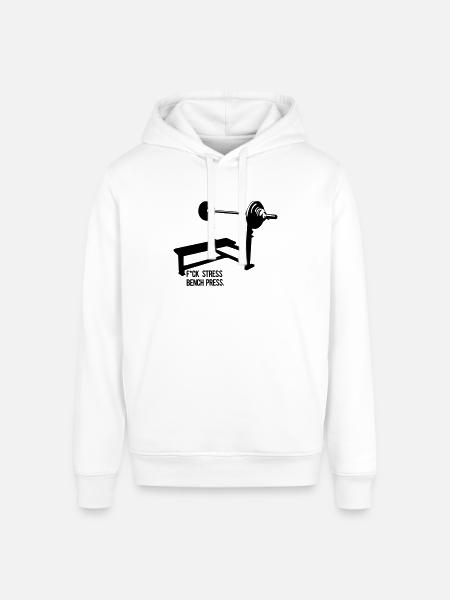 stress bench press - Stanley/Stella Sounder Side Pocket Hoodie - white