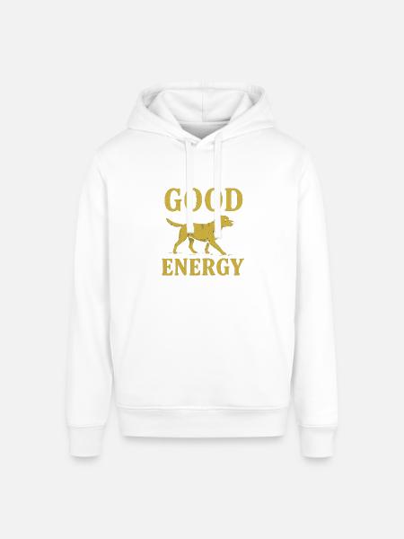 Good Energy Dog Illustration - Stanley/Stella Sounder Side Pocket Hoodie - white