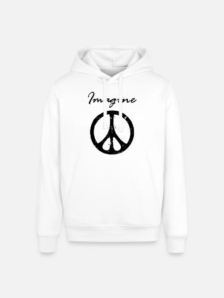 Imagine Peace - Stanley/Stella Sounder Side Pocket Hoodie - white