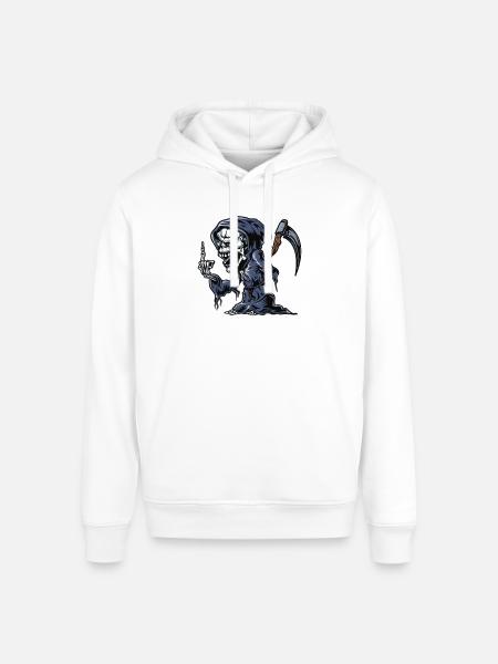 skeleton fuck you - Stanley/Stella Sounder Side Pocket Hoodie - white