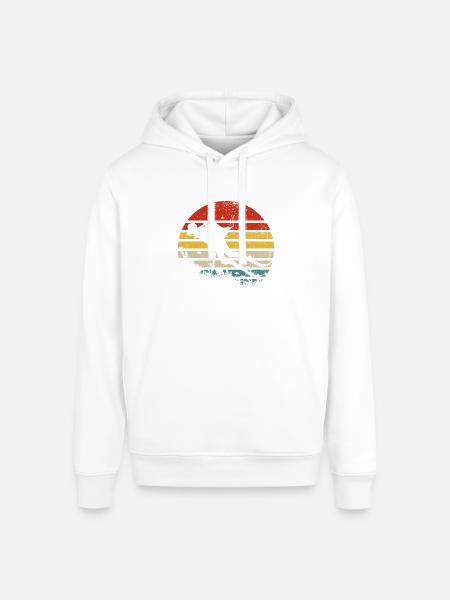 Surfer Sunset Retro Stripes - Stanley/Stella Sounder Side Pocket Hoodie - white