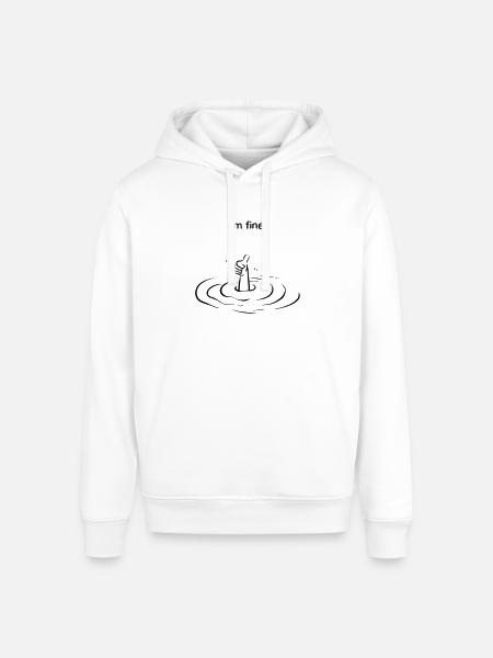 Thumbs Up Ripple Graphic - Stanley/Stella Sounder Side Pocket Hoodie - white