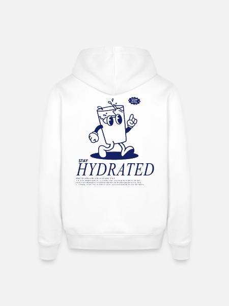 Stay Hydrated - Drink Your Water - Stanley/Stella Sounder Side Pocket Hoodie - white
