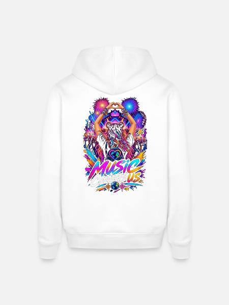 Music Connects Us - Stanley/Stella Sounder Side Pocket Hoodie - white