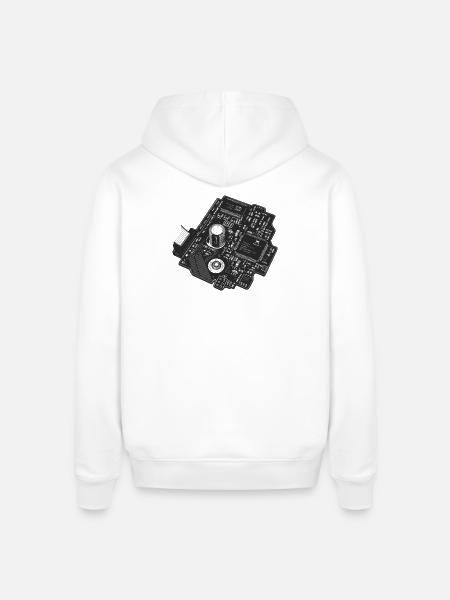 Circuitboard Noir - Stanley/Stella Sounder Side Pocket Hoodie - white