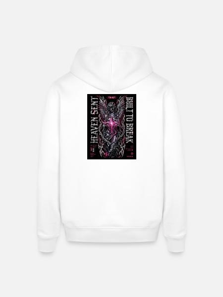 Heaven Bleed Neon Angel Wings - Stanley/Stella Sounder Side Pocket Hoodie - white