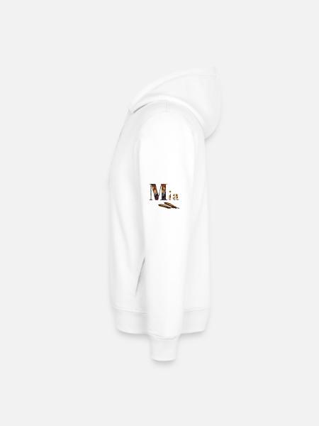 Mia Tiger Floral Monogram - Stanley/Stella Sounder Side Pocket Hoodie - white