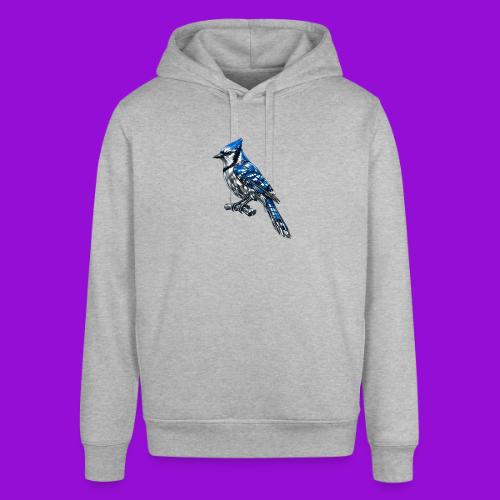 Silver Blue Jay on Perch + Flight Stages 2-print - Stanley/Stella Sounder Side Pocket Hoodie