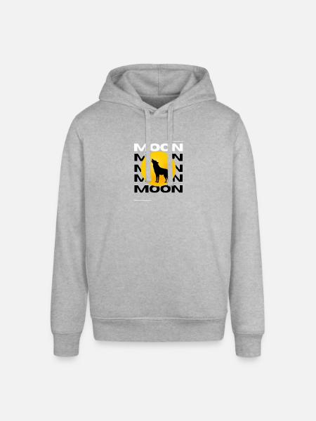 Howling Wolf Full Moon Graphic - Stanley/Stella Sounder Side Pocket Hoodie - heather gray