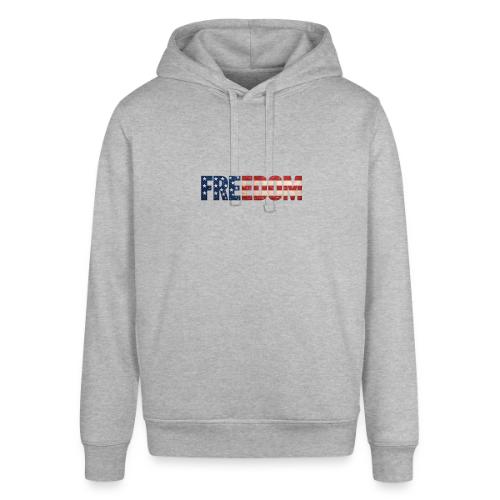 Freedom American Flag Distressed Patriotic Shirt - Stanley/Stella Sounder Side Pocket Hoodie