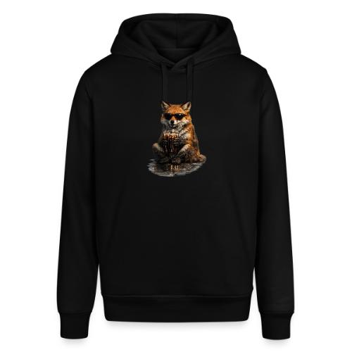 Cool Red Fox Wearing Sunglasses Drinking Coffee - Stanley/Stella Sounder Side Pocket Hoodie