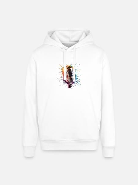 Microphone Art Print - Stanley/Stella Sounder Side Pocket Hoodie -