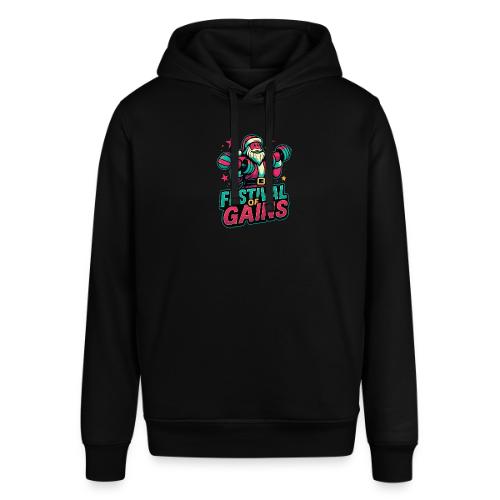 Festival of Gains Funny Gym Santa Christmas - Stanley/Stella Sounder Side Pocket Hoodie