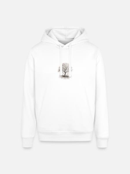 Cherry Blossom Tree – Monochrome Botanical - Stanley/Stella Sounder Side Pocket Hoodie - 