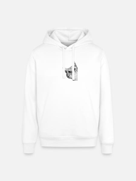 Curious Kitten Mono Sketch - Stanley/Stella Sounder Side Pocket Hoodie - 
