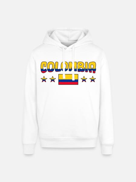 Colombia Flag Stars Graphic Tee - Stanley/Stella Sounder Side Pocket Hoodie - 