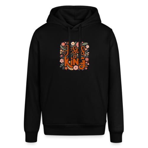 Jesus Is King – Floral Christian Typography Design - Stanley/Stella Sounder Side Pocket Hoodie