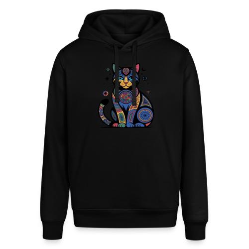 Vibrant Geometric Cat Mandala - Stanley/Stella Sounder Side Pocket Hoodie