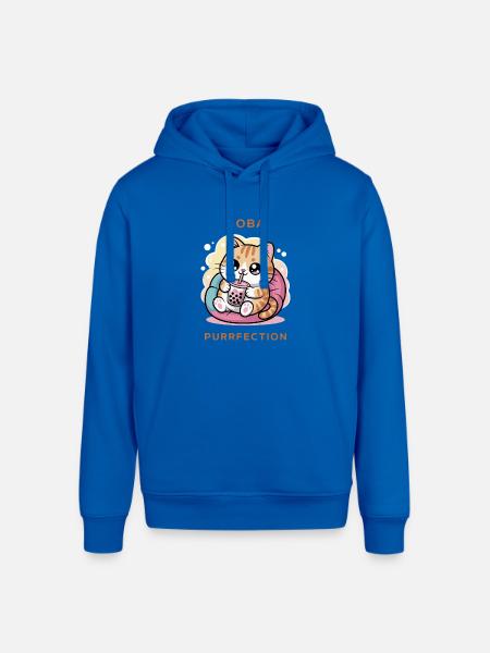 Boba Cat Purrfection - Stanley/Stella Sounder Side Pocket Hoodie - royal blue