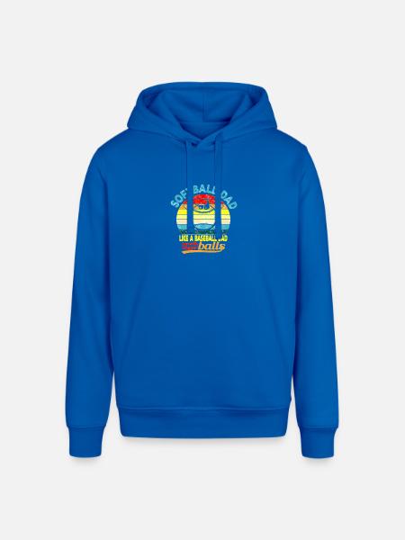 Softball Dad Humor Tee - Stanley/Stella Sounder Side Pocket Hoodie - royal blue