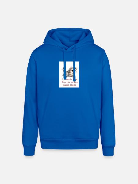 Happy Snow Leopard Design - Stanley/Stella Sounder Side Pocket Hoodie - royal blue