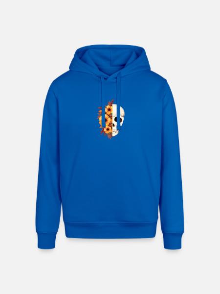 Floral Skull Split - Stanley/Stella Sounder Side Pocket Hoodie - royal blue