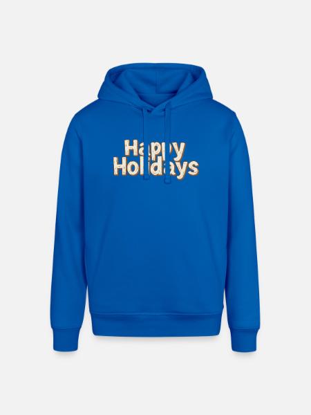 Happy Holidays Rustic Lettering - Stanley/Stella Sounder Side Pocket Hoodie - royal blue