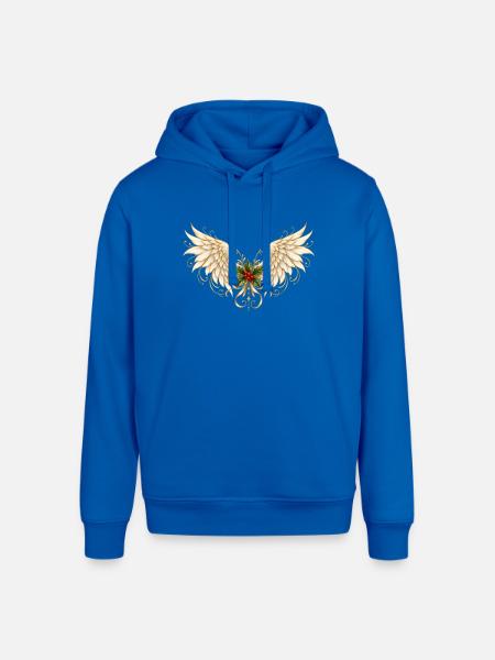 Holly Winged Halo Ornament - Stanley/Stella Sounder Side Pocket Hoodie - royal blue