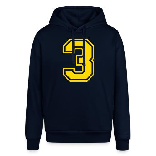 Number 3 in a classic athletic collegiate font - Stanley/Stella Sounder Side Pocket Hoodie