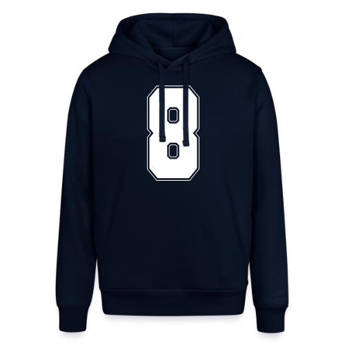 White Number 8 – Varsity Font - Stanley/Stella Sounder Side Pocket Hoodie