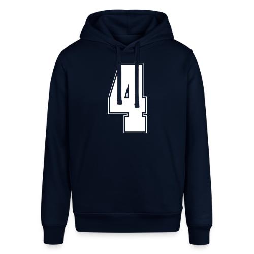 White Number 4 – Varsity Font - Stanley/Stella Sounder Side Pocket Hoodie